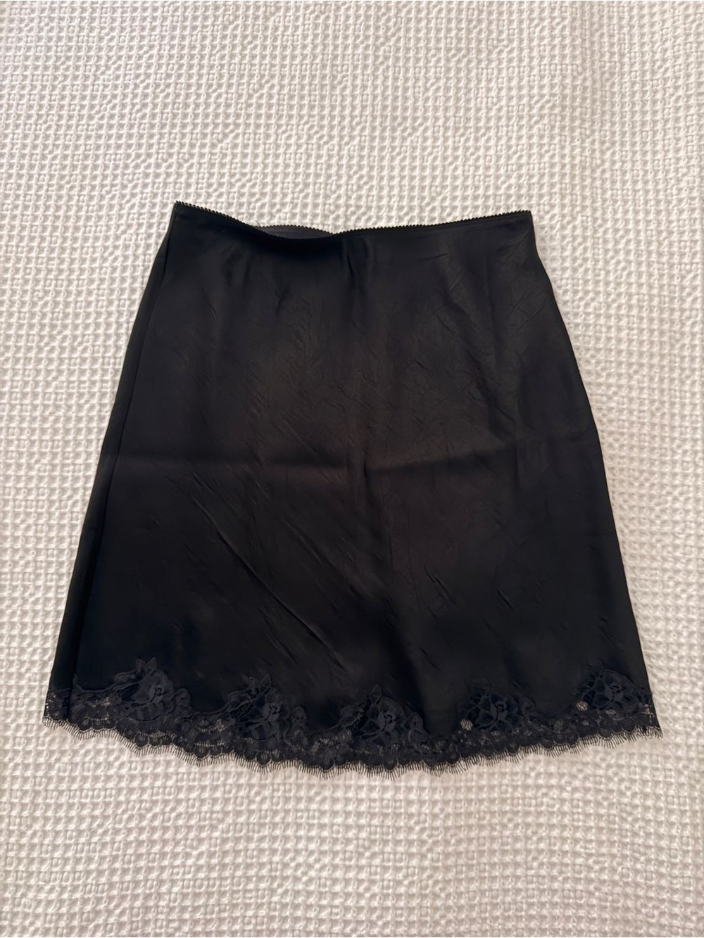 J. Crew Black Midi Skirt with Lace Trim